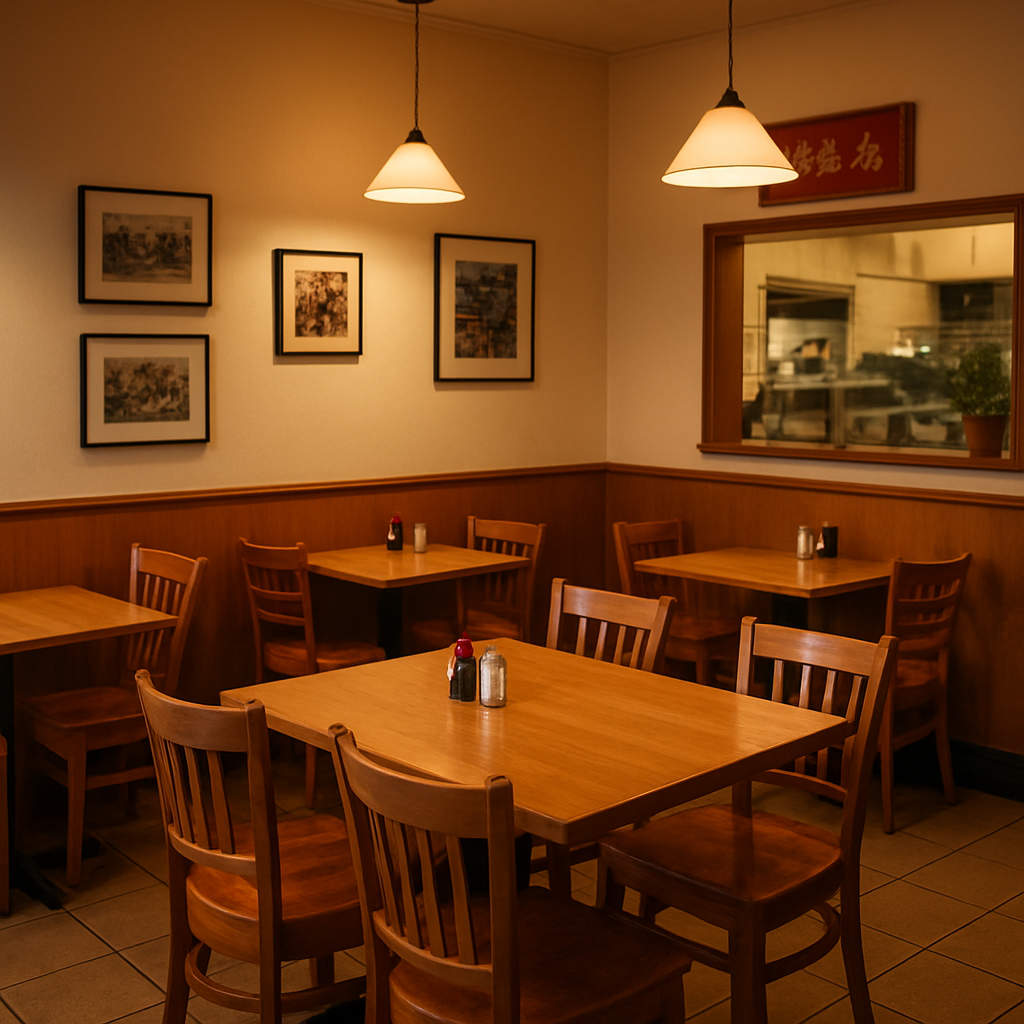 The warm, welcoming dining room inside Mark's Kitchen in Fresno, California